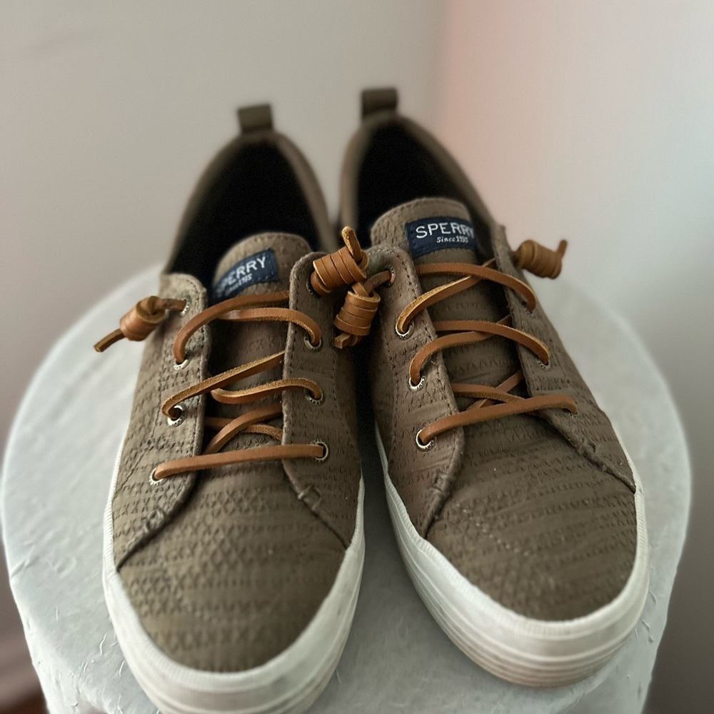 Sperry Women's Crest Boat Smocked Hemp Sneaker green size 8 - Picture 6 of 11